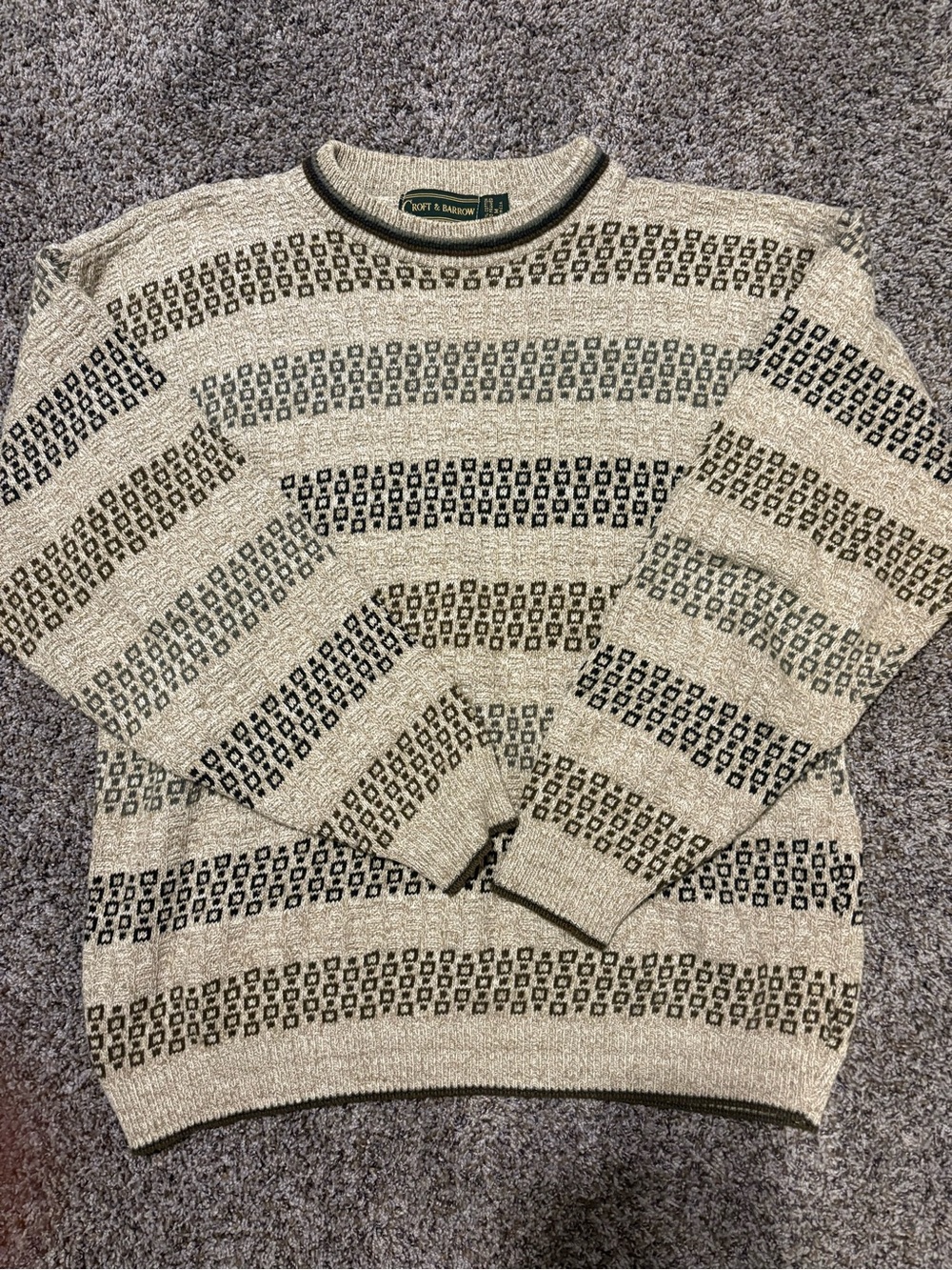 Croft & Barrow Oversized Vintage Grandpa Sweater 100% Cotton